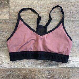 PINK Victoria's Secret cocoa brown and Black Sports Bra EUC size S